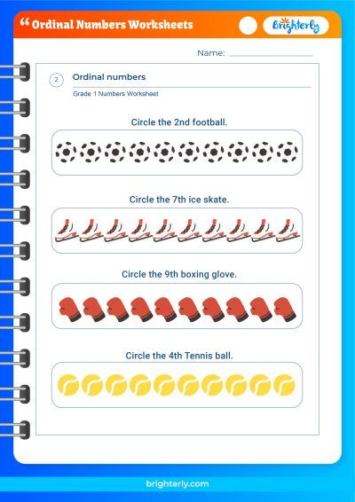 Free Printable Ordinal Numbers Worksheets