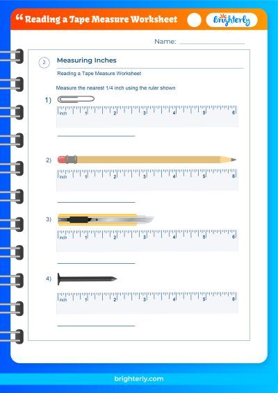 Reading A Tape Measure Worksheet Answers Pdf