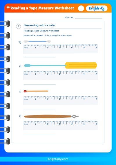 Reading A Measuring Tape Worksheet