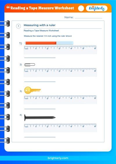 Reading A Tape Measure Worksheet Answers Key