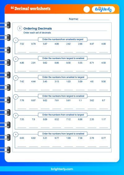 Decimal Models Worksheets