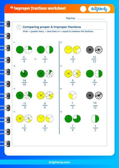 Improper Fractions Worksheet With Answers