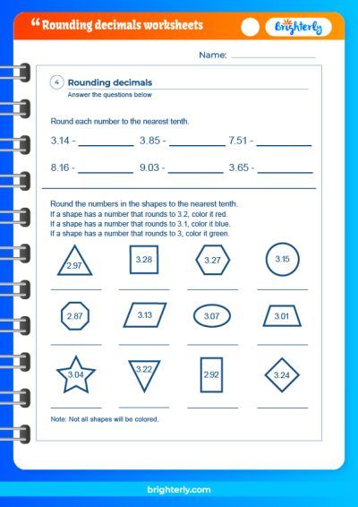 Rounding Decimals Worksheet With Answers