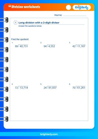 Division Worksheets 6th Grade