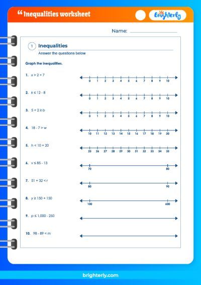 7th Grade Math Inequalities Worksheet