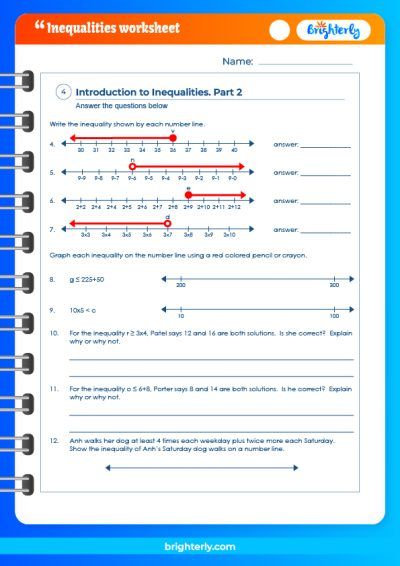 Two Step Inequalities Worksheet 7th Grade