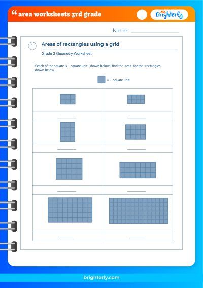 Area For 3rd Grade Worksheet