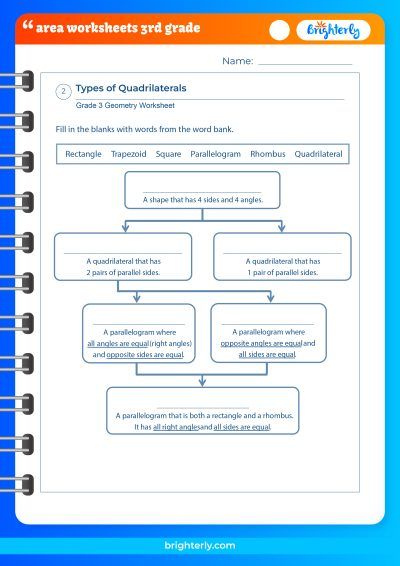Area Worksheets For 3rd Grade