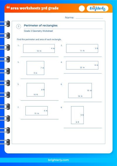 Finding Area Worksheets 3rd Grade