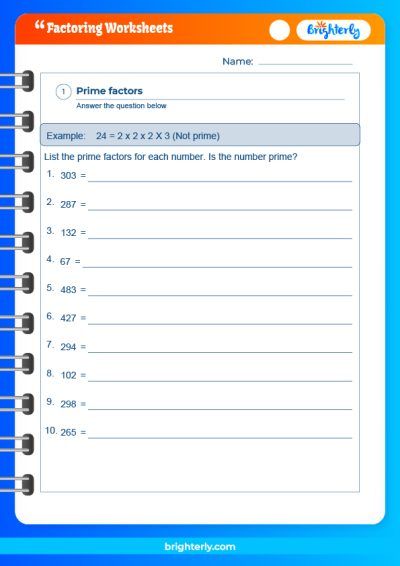 Algebra 2 Factoring Worksheet