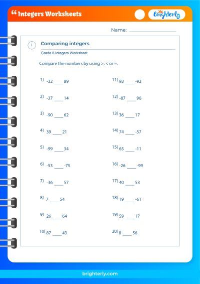 Integer Word Problems Worksheet