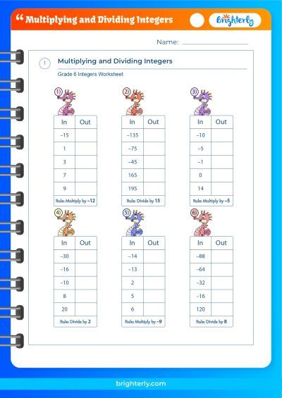 Multiply And Divide Integers Worksheet