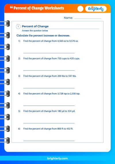 Percent Of Change Worksheets