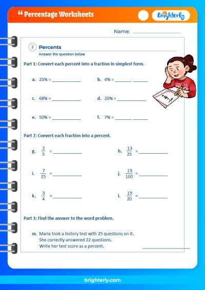 Application Of Percents Worksheet