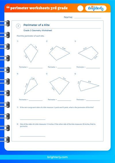 Perimeter Missing Side Worksheet 3rd Grade