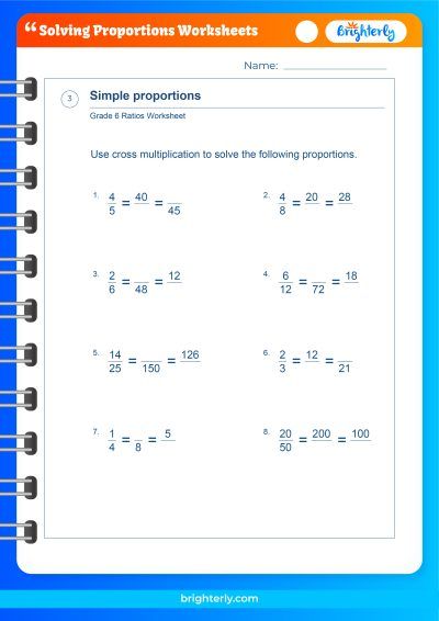 Solve Proportions Worksheet