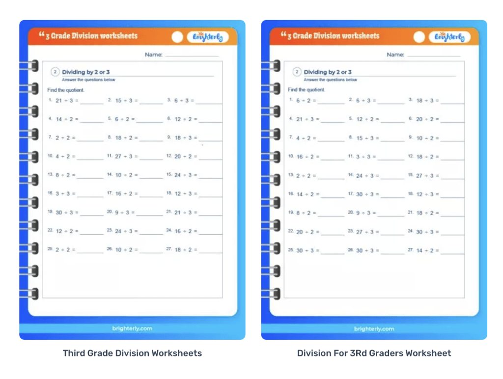 Grade-divisions-worksheets