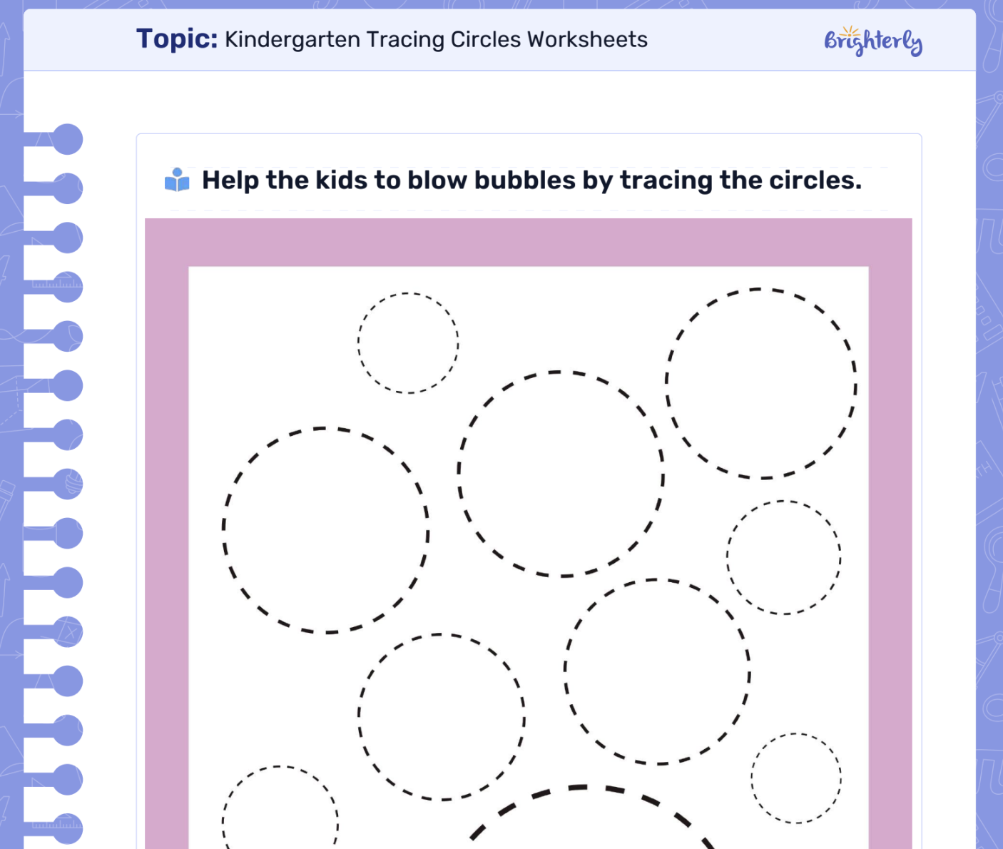 Tracing circles worksheet: Examples