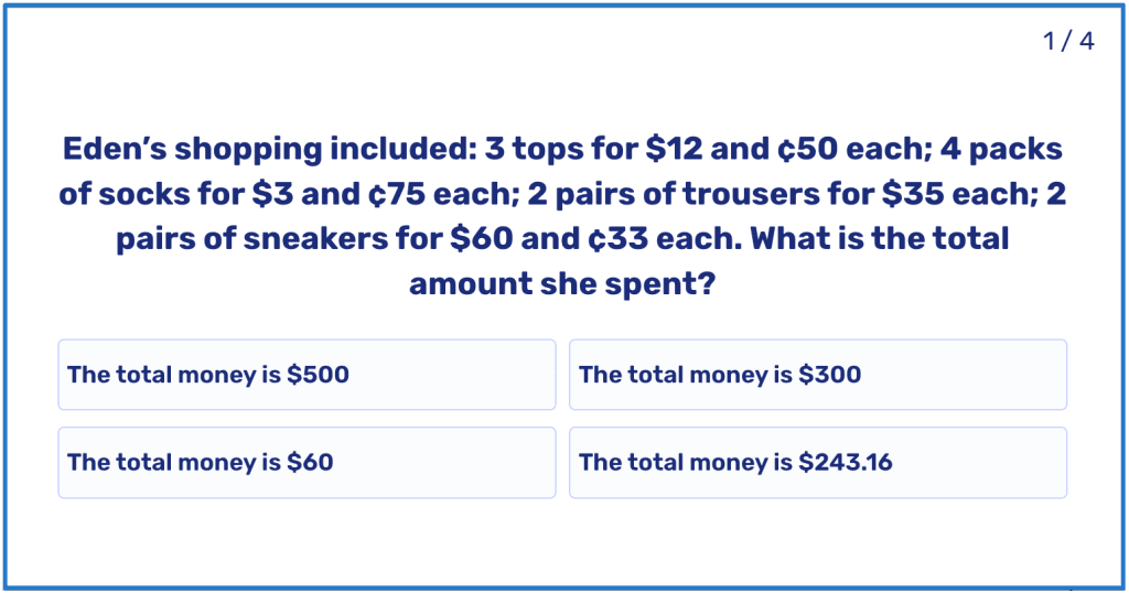 Printable adding money worksheets and tests
