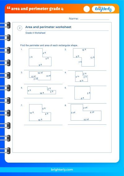 4Th Grade Area And Perimeter Worksheets Grade 4