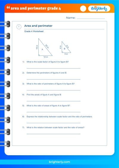 Area And Perimeter Worksheet 4Th Grade