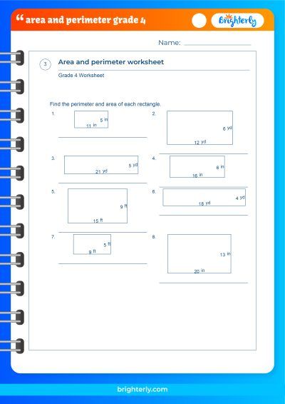 4Th Grade Perimeter And Area Worksheets