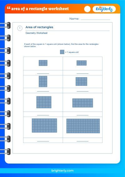 Area Of Rectangle Worksheet PDF