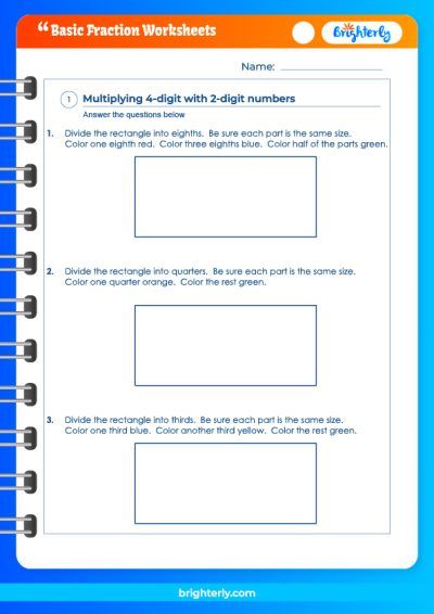 Basic Fraction Worksheets Printable