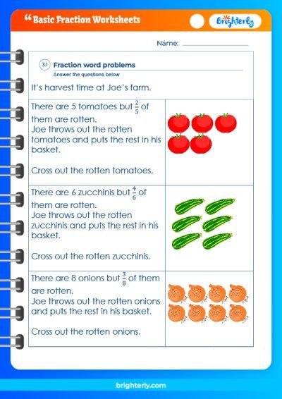 Learning Basic Fractions Worksheets