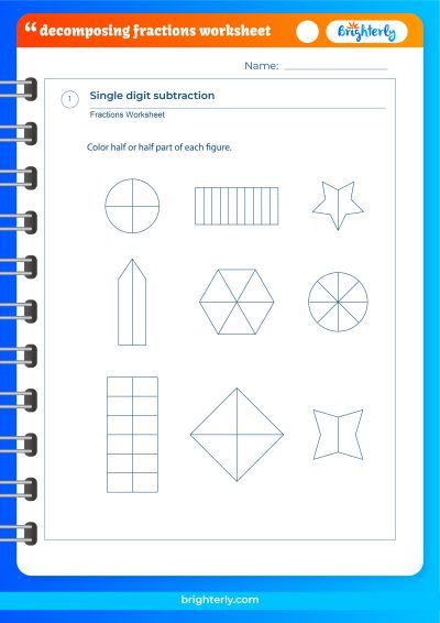 Decompose Fractions 4Th Grade Worksheet