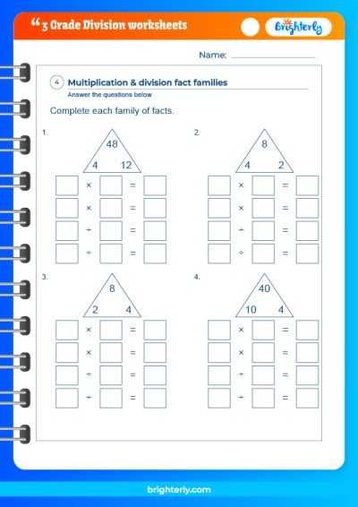 Division Coloring Worksheets 3Rd Grade