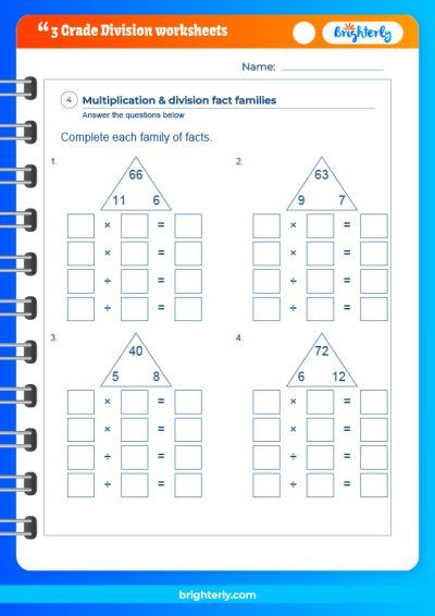 3Rd Grade Math Worksheets Division