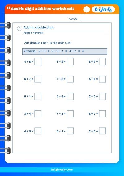 Adding 2 Digit Numbers Worksheet