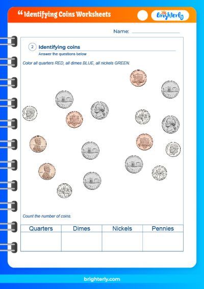 Learning Coins Worksheets