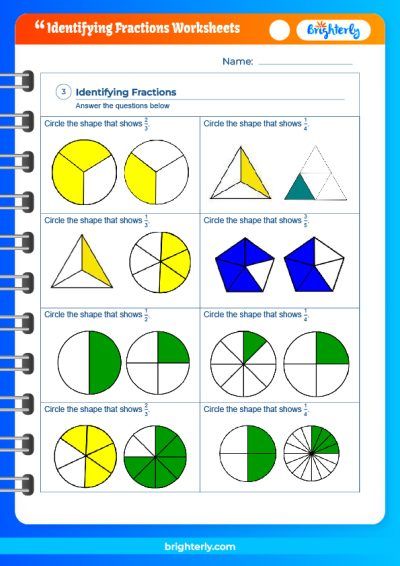 Identifying Unit Fractions Worksheet