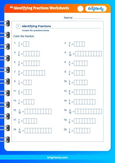 Fractions Identifying Worksheet