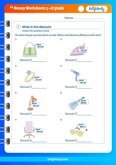 3Rd Grade Math Money Worksheets