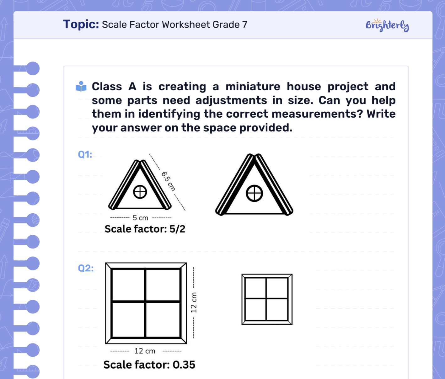 Finding scale factor worksheet: Examples
