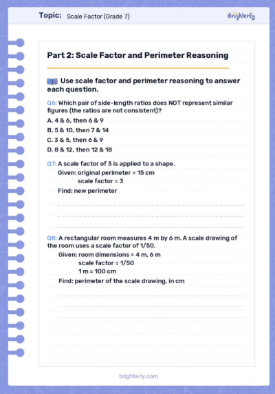 Printable Scale Factor Worksheets in PDF: Dilation Practice with Answers