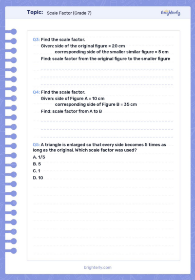 Printable Scale Factor Worksheets in PDF: Dilation Practice with Answers