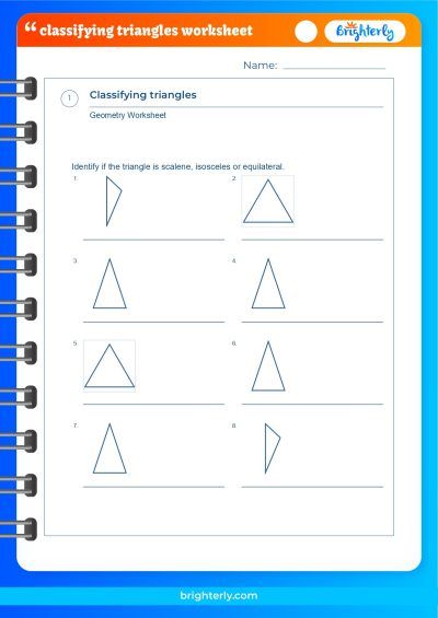 Classifying Triangles Worksheets