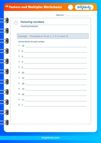 Greatest Common Factor And Least Common Multiple Worksheets