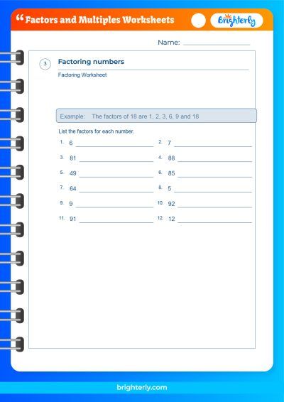 Greatest Common Factor Least Common Multiple Worksheet