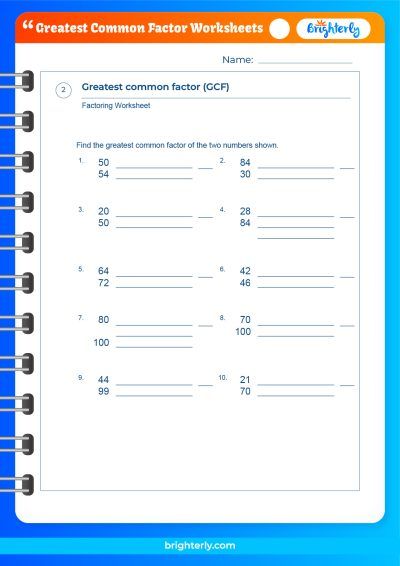 Factoring By GCF Worksheet With Answers