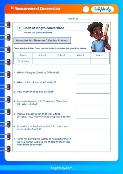 Converting Units Of Measure Worksheet