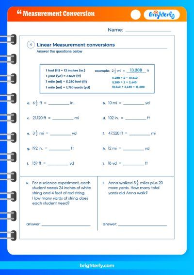 Converting Measurements Worksheets