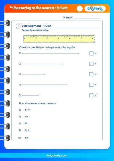 Measure To The Nearest Half Inch Worksheet