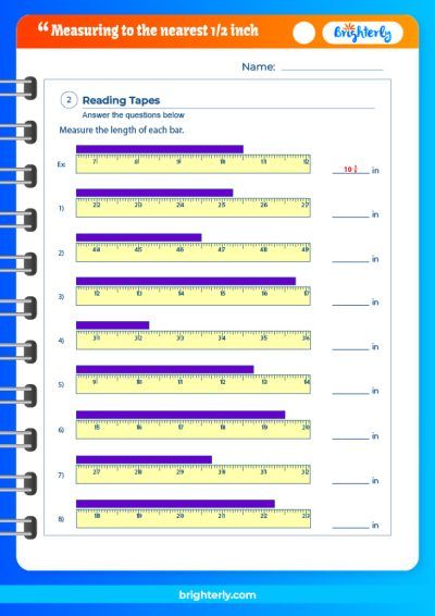 Measuring To 1/8 Inch Worksheet