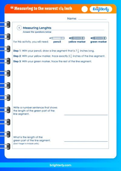 Measuring To Nearest 1/4 Inch Worksheet