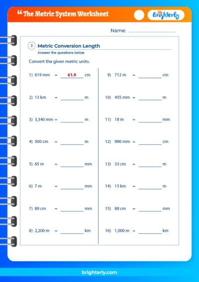 Metric System Worksheets PDF